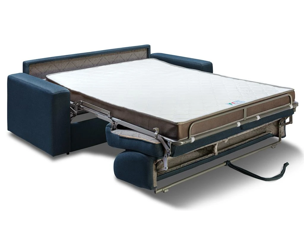 Canapé 3 Places Convertible Express En Tissu Bleu Nuit COGLIO 3 Canapé 3 Places Convertible Express En Tissu Bleu Nuit COGLIO – Image 3