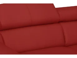 Canapé D'angle Convertible En Cuir Italien De Luxe 5 Places ASTORIA, Rouge Foncé, Angle Droit -Canapé Soldes Boutique canape 13580969