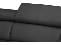 Canapé D'angle Convertible En Cuir Italien De Luxe 5 Places ASTORIA, Noir, Angle Gauche -Canapé Soldes Boutique canape 13580995