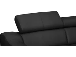 Canapé D'angle Convertible En Cuir Italien De Luxe 5 Places ASTORIA, Noir, Angle Droit -Canapé Soldes Boutique canape 13581007