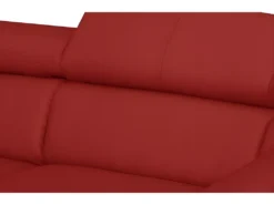 Canapé D'angle Convertible En Cuir Italien De Luxe 5 Places ASTORIA, Rouge Foncé, Angle Gauche -Canapé Soldes Boutique canape 13581029