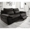 Canapé 3 Places Avec 2 Relax électriques En 100% Tout Cuir épais De Luxe Italien, PERINI, Noir