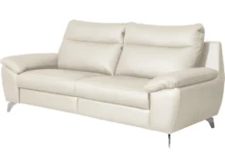 Canapé 2 Places Avec 2 Relax électriques En 100% Tout Cuir épais De Luxe Italien, PERINI, Blanc Cassé -Canapé Soldes Boutique canape 13581077