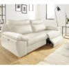 Canapé 3 Places Avec 2 Relax électriques En 100% Tout Cuir épais De Luxe Italien, PERINI, Blanc Cassé