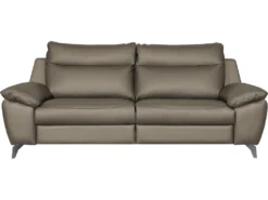 Canapé 3 Places Avec 2 Relax électriques En 100% Tout Cuir épais De Luxe Italien, PERINI, Taupe -Canapé Soldes Boutique canape 13581109