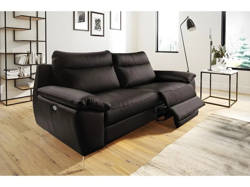 Canapé 2 Places Avec 2 Relax électriques En 100% Tout Cuir épais De Luxe Italien, PERINI, Chocolat 1 Canapé 2 Places Avec 2 Relax électriques En 100% Tout Cuir épais De Luxe Italien, PERINI, Chocolat