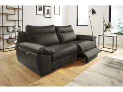 Canapé 2 Places Avec 2 Relax électriques En 100% Tout Cuir épais De Luxe Italien, PERINI, Anthracite