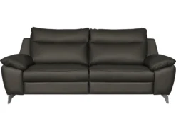 Canapé 2 Places Avec 2 Relax électriques En 100% Tout Cuir épais De Luxe Italien, PERINI, Anthracite -Canapé Soldes Boutique canape 13581151