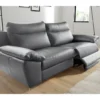 Canapé 3 Places Avec 2 Relax électriques En 100% Tout Cuir épais De Luxe Italien, PERINI, Gris