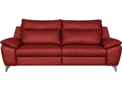 Canapé 2 Places Avec 2 Relax électriques En 100% Tout Cuir épais De Luxe Italien, PERINI, Rouge Foncé -Canapé Soldes Boutique canape 13581189