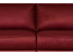 Canapé 2 Places Avec 2 Relax électriques En 100% Tout Cuir épais De Luxe Italien, PERINI, Rouge Foncé -Canapé Soldes Boutique canape 13581193