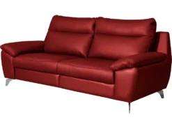 Canapé 3 Places Avec 2 Relax électriques En 100% Tout Cuir épais De Luxe Italien, PERINI, Rouge Foncé -Canapé Soldes Boutique canape 13581215