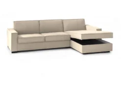 Canapé Daahje, Canapé D'angle, 100% Made In Italy, Canapé Avec Ouverture Pivotante, Péninsule De Conteneur Droite, Avec Accoudoirs Standards, Cm 280x95h90, Beige -Canapé Soldes Boutique canape 13592381