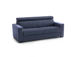 Canapé Daankou, Canapé 3 Places, 100% Made In Italy, Canapé De Salon à Ouverture Pivotante, Avec Appuis-tête Réglables Et Accoudoirs Standard, Cm 220x95h85, Bleu -Canapé Soldes Boutique canape 13592449