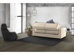 Canapé Daabbo, Grand Canapé 2 Places, 100% Made In Italy, Canapé De Salon à Ouverture Pivotante, En Tissu Matelassé, Avec Accoudoirs Standards, Cm 200x95h90, Beige -Canapé Soldes Boutique canape 13592471