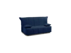 Canapé Dabam, Canapé 3 Places, 100% Made In Italy, Canapé De Salon Avec Ouverture Trolley, En Tissu Matelassé, Avec Oreillers Inclus, Cm 165x90h85, Bleue