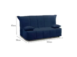 Canapé Dabam, Canapé 3 Places, 100% Made In Italy, Canapé De Salon Avec Ouverture Trolley, En Tissu Matelassé, Avec Oreillers Inclus, Cm 165x90h85, Bleue -Canapé Soldes Boutique canape 13592547