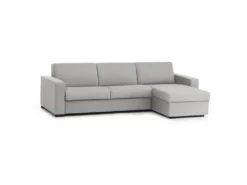 Canapé Dabala, Canapé D'angle, 100% Made In Italy, Canapé Avec Ouverture Pivotante, Avec Conteneur Réversible Péninsule, Avec Accoudoirs Fins, Cm 260x95h90, Gris -Canapé Soldes Boutique canape 13592557