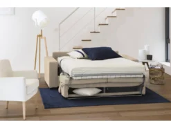 Canapé Daara, Canapé 3 Places, 100% Made In Italy, Canapé De Salon à Ouverture Pivotante, Avec Appuis-tête Réglables Et Accoudoirs Fins, Cm 200x95h85, Beige -Canapé Soldes Boutique canape 13592609