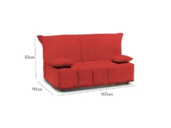 Canapé Dabam, Canapé 3 Places, 100% Made In Italy, Canapé De Salon Avec Ouverture Trolley, En Tissu Matelassé, Avec Oreillers Inclus, Cm 165x90h85, Rouge -Canapé Soldes Boutique canape 13592647