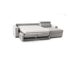 Canapé Daasen, Canapé D'angle, 100% Made In Italy, Canapé Avec Ouverture Pivotante, Avec Péninsule Conteneur Droite, Avec Accoudoirs Fins, Cm 260x95h85, Gris -Canapé Soldes Boutique canape 13592739