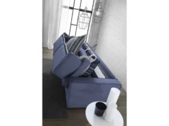 Canapé Daabiz, Canapé 3 Places, 100% Made In Italy, Canapé De Salon à Ouverture Pivotante, En Tissu Matelassé, Avec Accoudoirs Standards, Cm 220x95h90, Bleu -Canapé Soldes Boutique canape 13592777