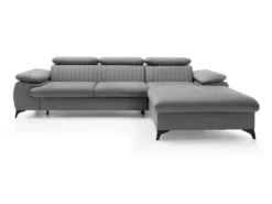 Canapé D'angle Droit Convertible En Velours Gris Clair SAMARA De Pascal Morabito 8 Canapé D'angle Droit Convertible En Velours Gris Clair SAMARA De Pascal Morabito -Canapé Soldes Boutique canape 13607703