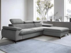 Canapé D'angle Droit Convertible En Velours Gris Clair SAMARA De Pascal Morabito 11 Canapé D'angle Droit Convertible En Velours Gris Clair SAMARA De Pascal Morabito -Canapé Soldes Boutique canape 13607707