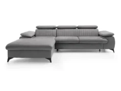 Canapé D'angle Gauche Convertible En Velours Gris Clair SAMARA De Pascal Morabito -Canapé Soldes Boutique canape 13607715