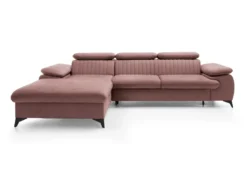 Canapé D'angle Gauche Convertible En Velours Rose SAMARA De Pascal Morabito -Canapé Soldes Boutique canape 13607739