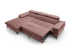 Canapé D'angle Gauche Convertible En Velours Rose SAMARA De Pascal Morabito -Canapé Soldes Boutique canape 13607749