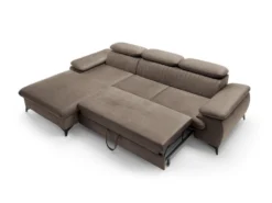 Canapé D'angle Gauche Convertible En Velours Taupe SAMARA De Pascal Morabito -Canapé Soldes Boutique canape 13607777