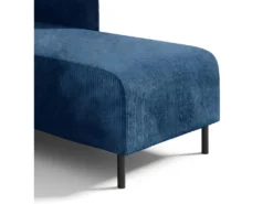 Canapé D'angle Réversible Et Convertible 3 Places Avec Coffre Robin Velours Côtelé Bleu -Canapé Soldes Boutique canape 13614097