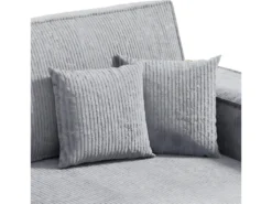 Canapé D'angle Réversible Et Convertible 3 Places Avec Coffre Isaac Mini Velours Côtelé Gris Clair -Canapé Soldes Boutique canape 13614137