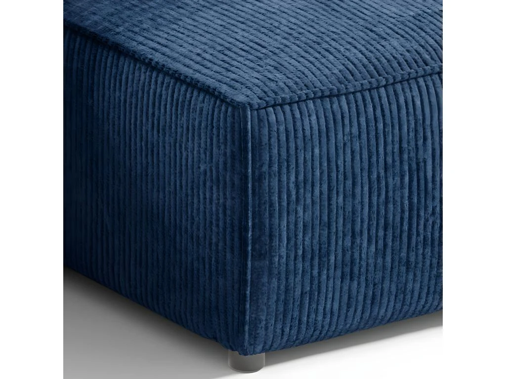 Canapé D'angle Réversible Et Convertible 3 Places Avec Coffre Isaac Mini Velours Côtelé Bleu 3 Canapé D'angle Réversible Et Convertible 3 Places Avec Coffre Isaac Mini Velours Côtelé Bleu – Image 3