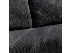 Canapé D'angle Réversible Et Convertible 3 Places Avec Coffre Robin Velours Côtelé Gris Foncé -Canapé Soldes Boutique canape 13614205