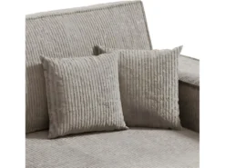 Canapé D'angle Réversible Et Convertible 3 Places Avec Coffre Isaac Mini Velours Côtelé Taupe -Canapé Soldes Boutique canape 13614247