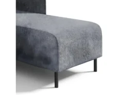 Canapé D'angle Réversible Et Convertible 3 Places Avec Coffre Robin Velours Côtelé Gris Clair -Canapé Soldes Boutique canape 13614297