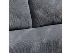 Canapé D'angle Réversible Et Convertible 3 Places Avec Coffre Robin Velours Côtelé Gris -Canapé Soldes Boutique canape 13614315