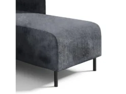 Canapé D'angle Réversible Et Convertible 3 Places Avec Coffre Robin Velours Côtelé Gris -Canapé Soldes Boutique canape 13614317