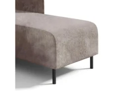 Canapé D'angle Réversible Et Convertible 3 Places Avec Coffre Robin Velours Côtelé Taupe -Canapé Soldes Boutique canape 13614327