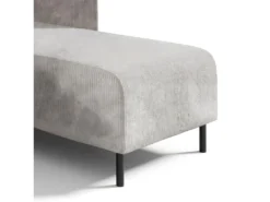 Canapé D'angle Réversible Et Convertible 3 Places Avec Coffre Robin Velours Côtelé Blanc Cassé -Canapé Soldes Boutique canape 13614337