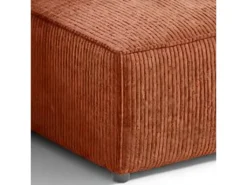 Canapé D'angle Réversible Et Convertible 3 Places Avec Coffre Isaac Mini Velours Côtelé Orange Brique -Canapé Soldes Boutique canape 13614355