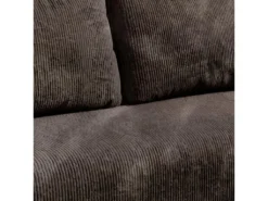 Canapé D'angle Réversible Et Convertible 3 Places Avec Coffre Robin Velours Côtelé Marron -Canapé Soldes Boutique canape 13614405