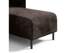 Canapé D'angle Réversible Et Convertible 3 Places Avec Coffre Robin Velours Côtelé Marron -Canapé Soldes Boutique canape 13614407