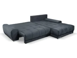 Canapé D'angle Droit Convertible En Velours Gris Anthracite OVADA -Canapé Soldes Boutique canape 13618219