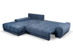 Canapé D'angle Gauche Convertible En Velours Bleu Nuit OVADA 12 Canapé D'angle Gauche Convertible En Velours Bleu Nuit OVADA -Canapé Soldes Boutique canape 13618279