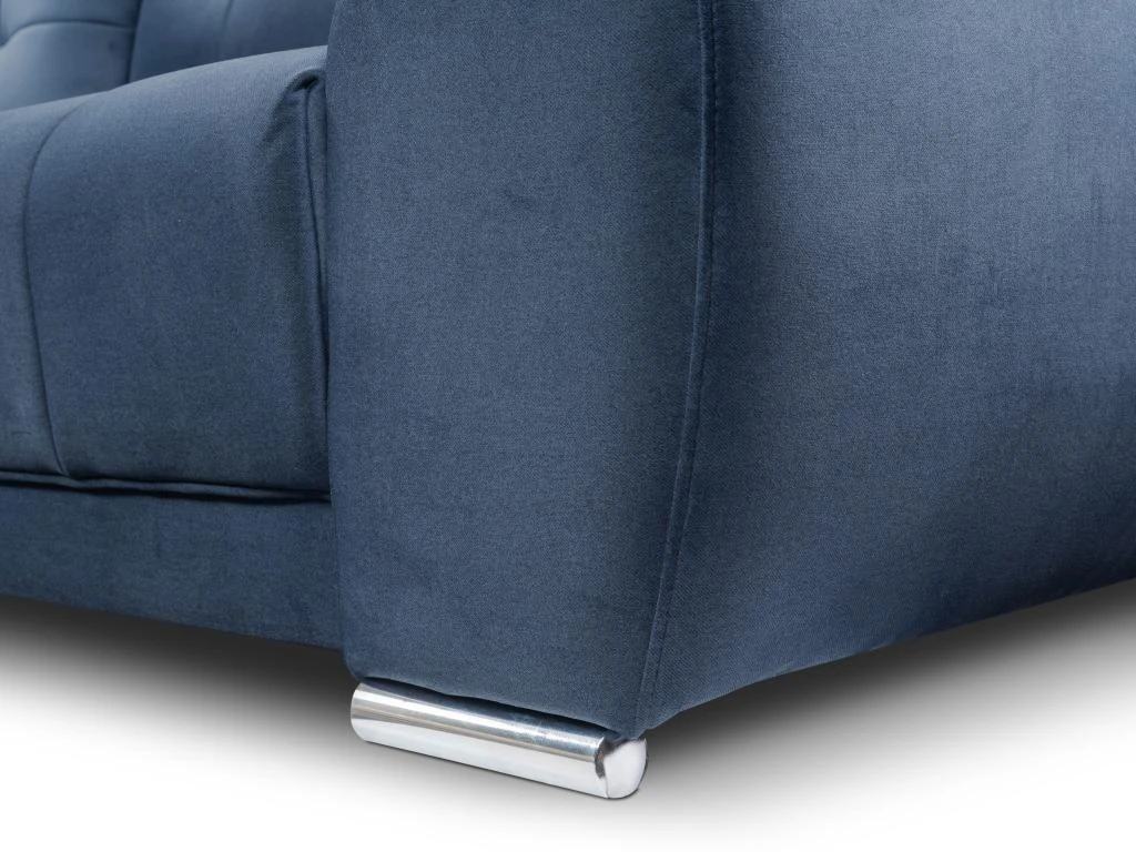 Canapé D'angle Gauche Convertible En Velours Bleu Nuit OVADA 7 Canapé D'angle Gauche Convertible En Velours Bleu Nuit OVADA – Image 7