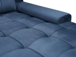 Canapé D'angle Droit Convertible En Velours Bleu Nuit OVADA -Canapé Soldes Boutique canape 13618311