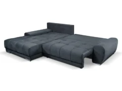 Canapé D'angle Gauche Convertible En Velours Gris Anthracite OVADA 13 Canapé D'angle Gauche Convertible En Velours Gris Anthracite OVADA -Canapé Soldes Boutique canape 13618355